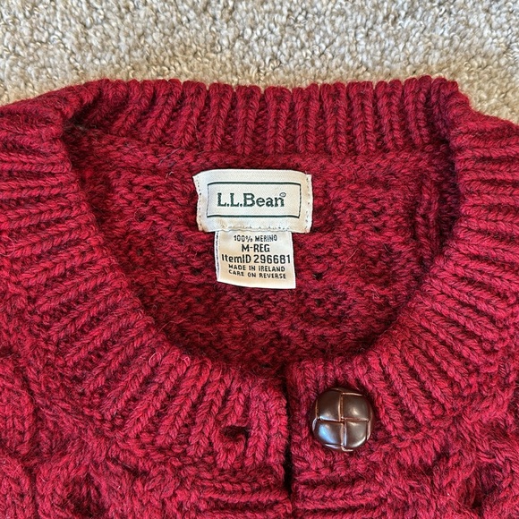 L.L. Bean Cable Cardigan Sweater - Picture 2 of 5